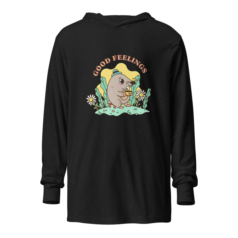 Good feelings | Unisex Hooded Long Sleeve Tee | Bella Canvas 3512