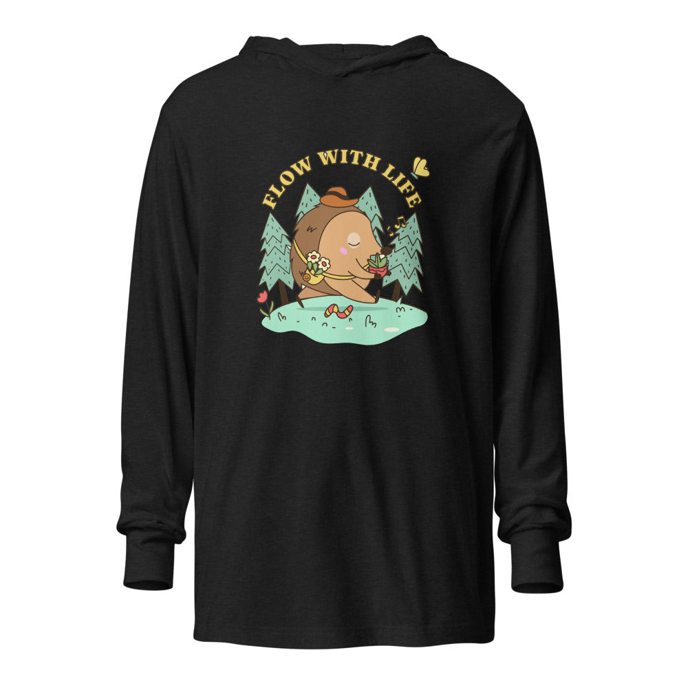 Flow with life | Unisex Hooded Long Sleeve Tee | Bella Canvas 3512