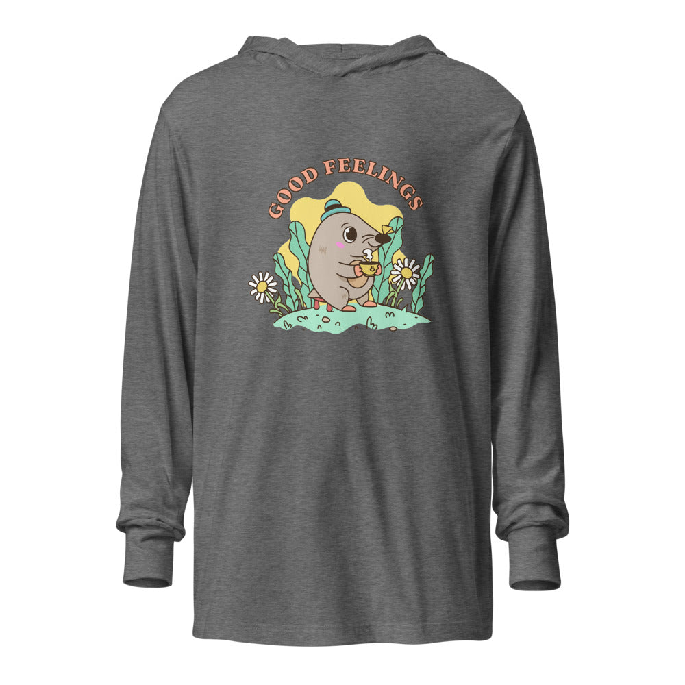 Good feelings | Unisex Hooded Long Sleeve Tee | Bella Canvas 3512
