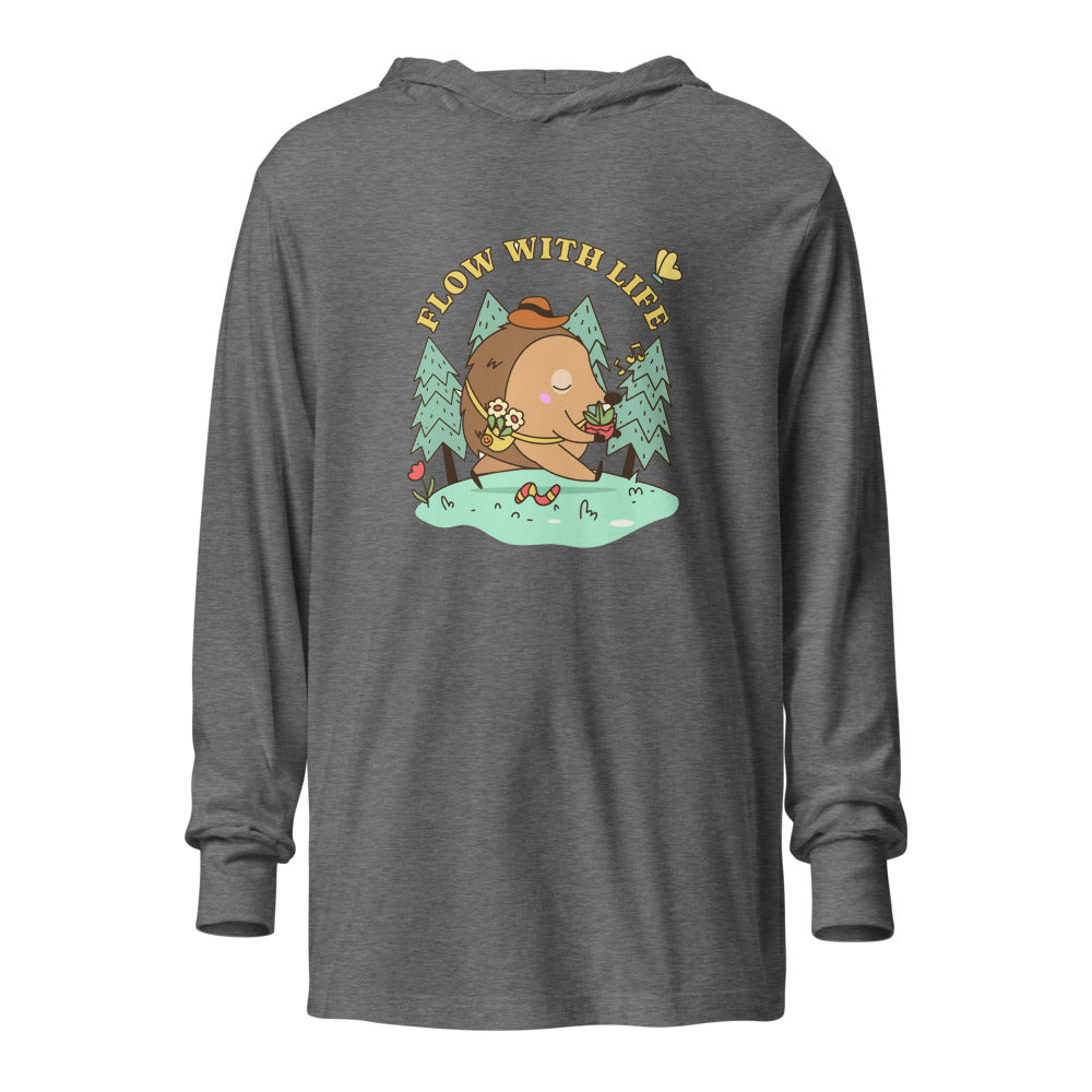 Flow with life | Unisex Hooded Long Sleeve Tee | Bella Canvas 3512