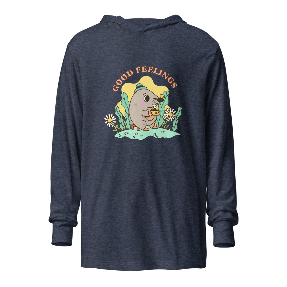 Good feelings | Unisex Hooded Long Sleeve Tee | Bella Canvas 3512