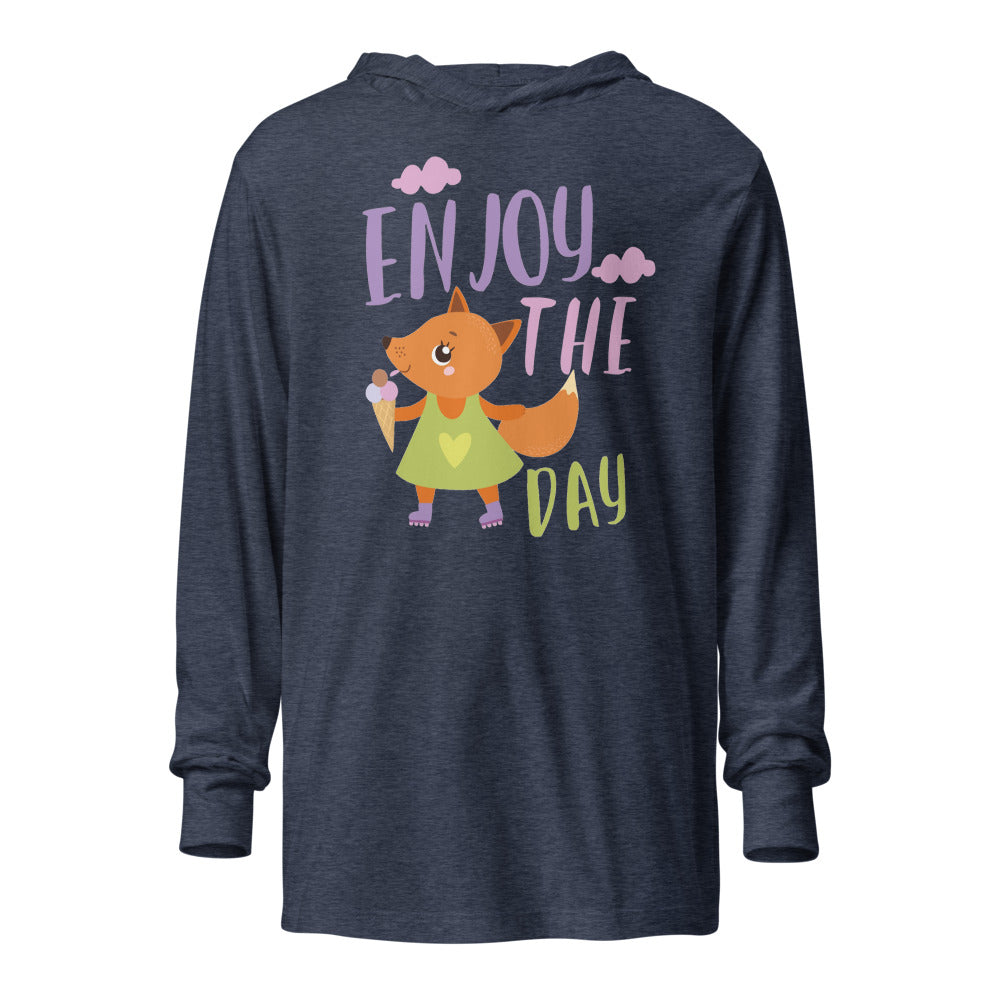 Orange fox - Ẹnoy the day | Unisex Hooded Long Sleeve Tee | Bella Canvas 3512