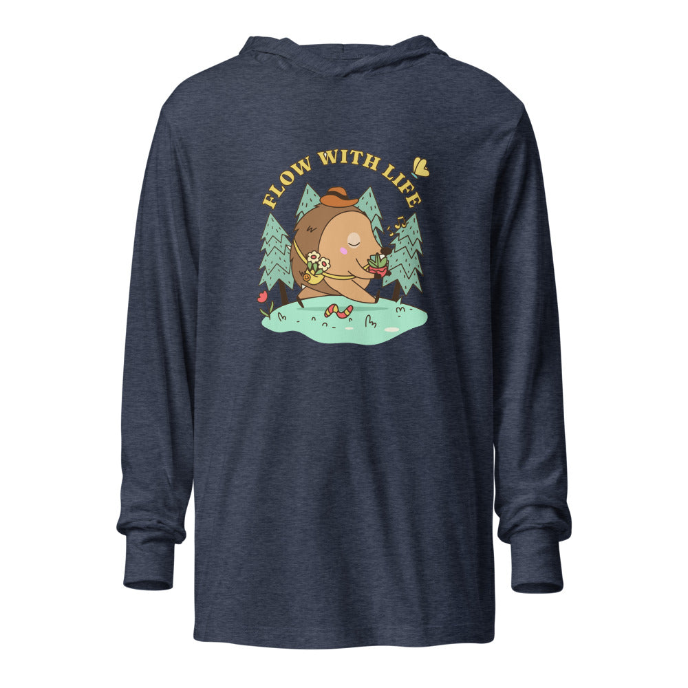 Flow with life | Unisex Hooded Long Sleeve Tee | Bella Canvas 3512