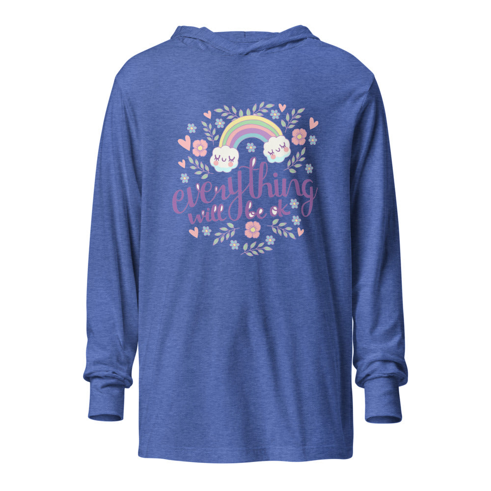 Rainbow - Everything will be ok | Unisex Hooded Long Sleeve Tee | Bella Canvas 3512