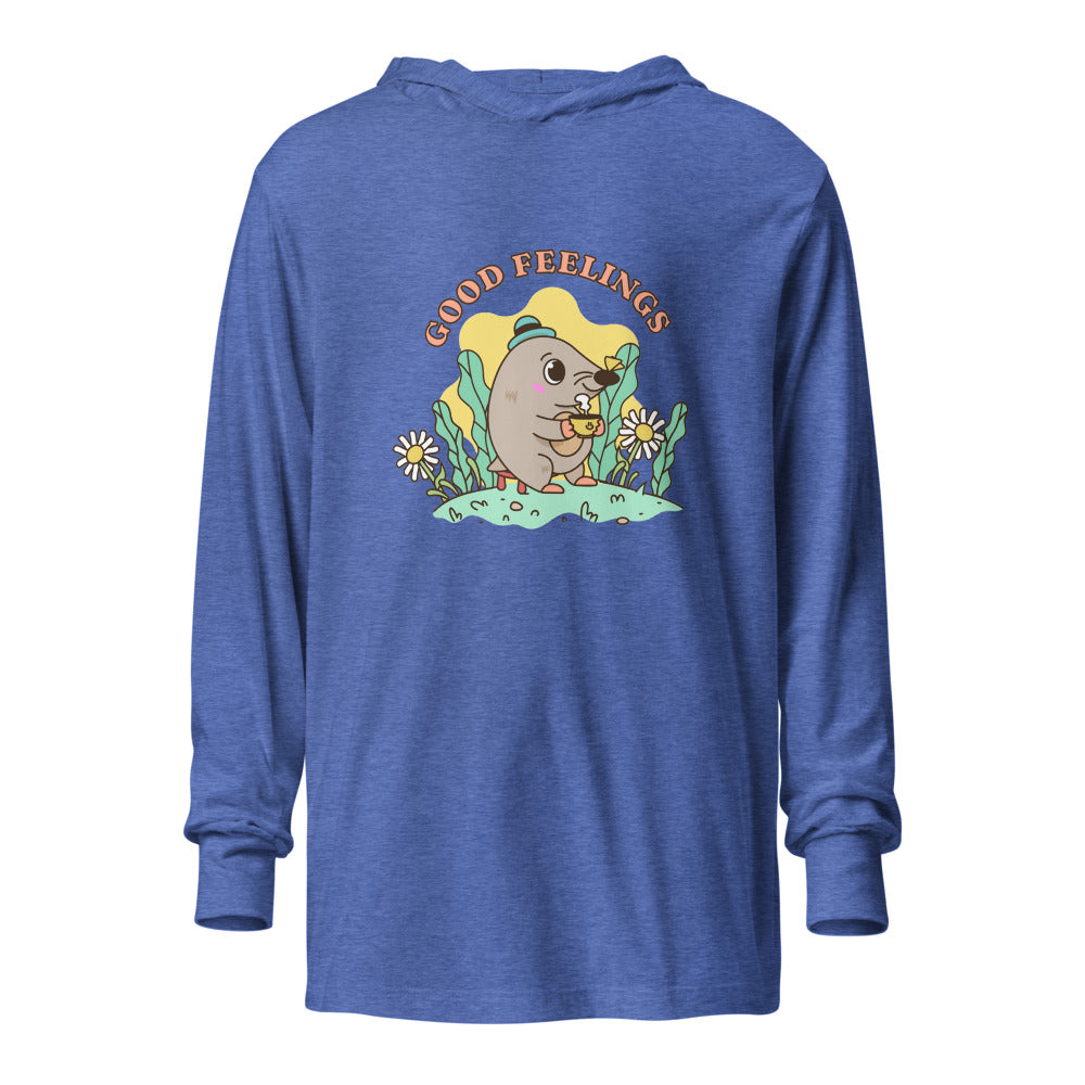 Good feelings | Unisex Hooded Long Sleeve Tee | Bella Canvas 3512