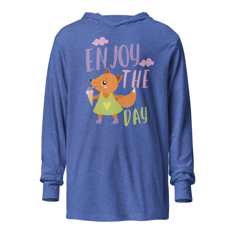 Orange fox - Ẹnoy the day | Unisex Hooded Long Sleeve Tee | Bella Canvas 3512