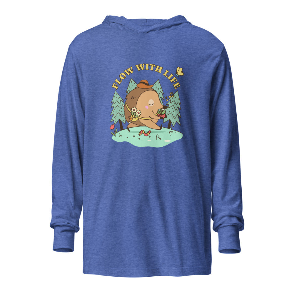 Flow with life | Unisex Hooded Long Sleeve Tee | Bella Canvas 3512