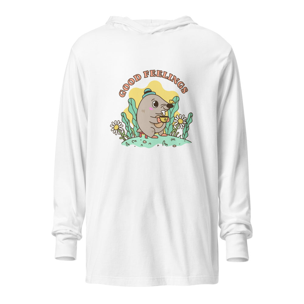 Good feelings | Unisex Hooded Long Sleeve Tee | Bella Canvas 3512