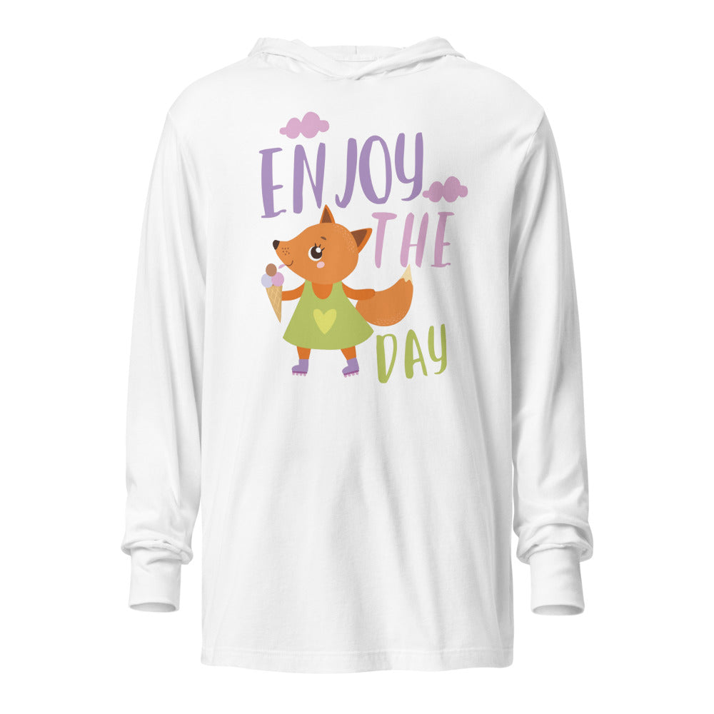 Orange fox - Ẹnoy the day | Unisex Hooded Long Sleeve Tee | Bella Canvas 3512