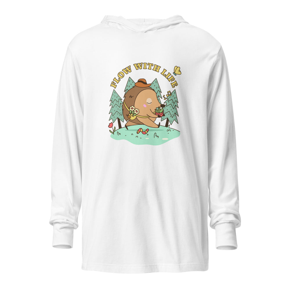 Flow with life | Unisex Hooded Long Sleeve Tee | Bella Canvas 3512
