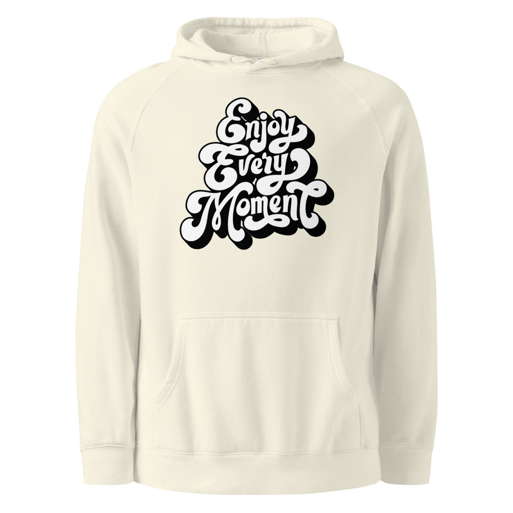 Enjoy every moments white | Unisex Kangaroo Pocket Hoodie | AS Colour 5101