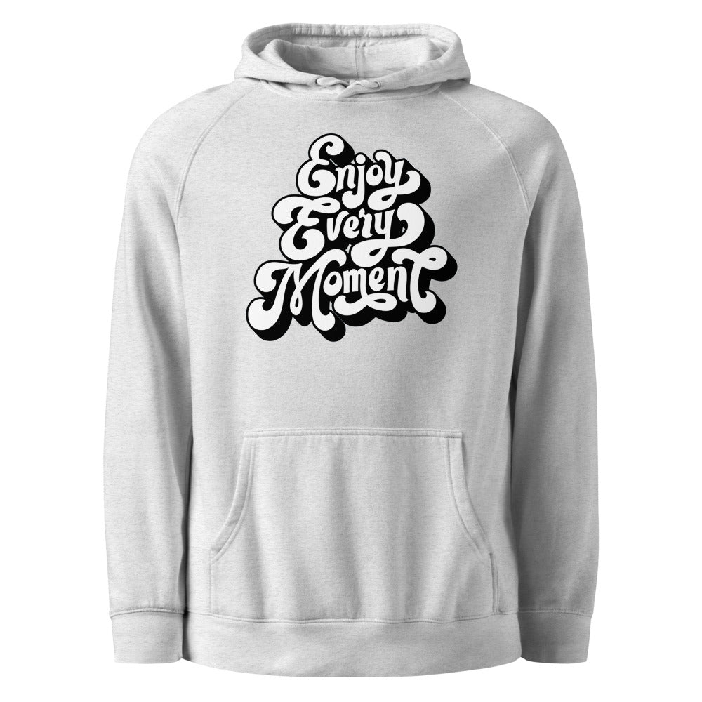 Enjoy every moments white | Unisex Kangaroo Pocket Hoodie | AS Colour 5101