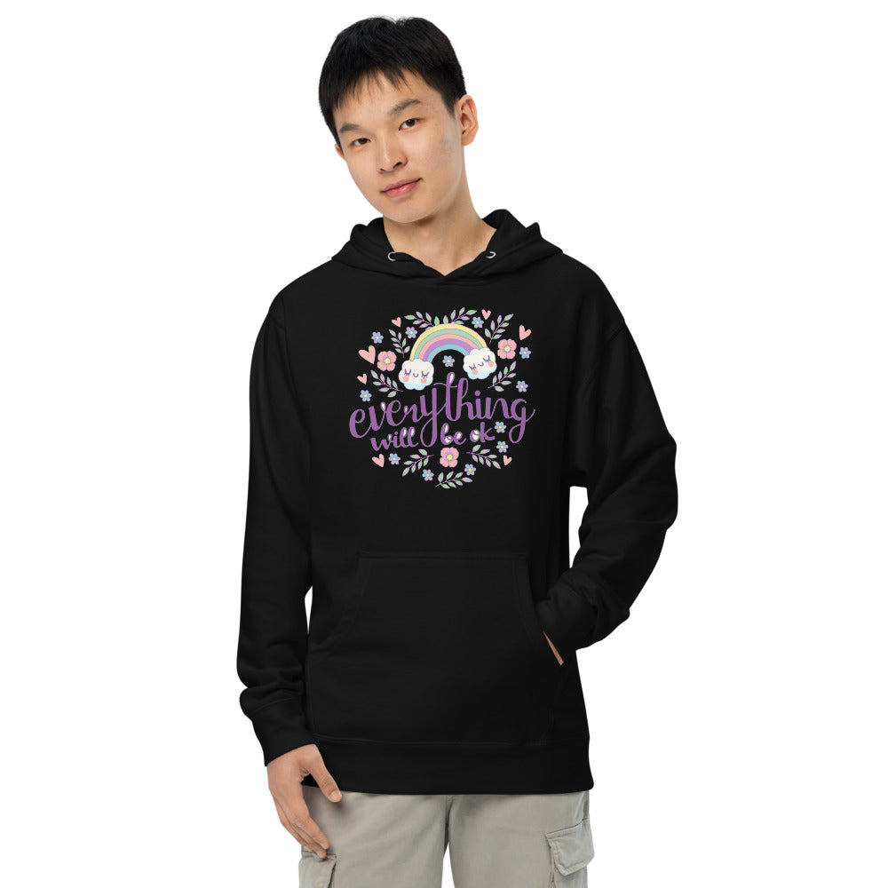 Rainbow - Everything will be ok | Unisex Midweight Hoodie | Independent Trading Co. SS4500