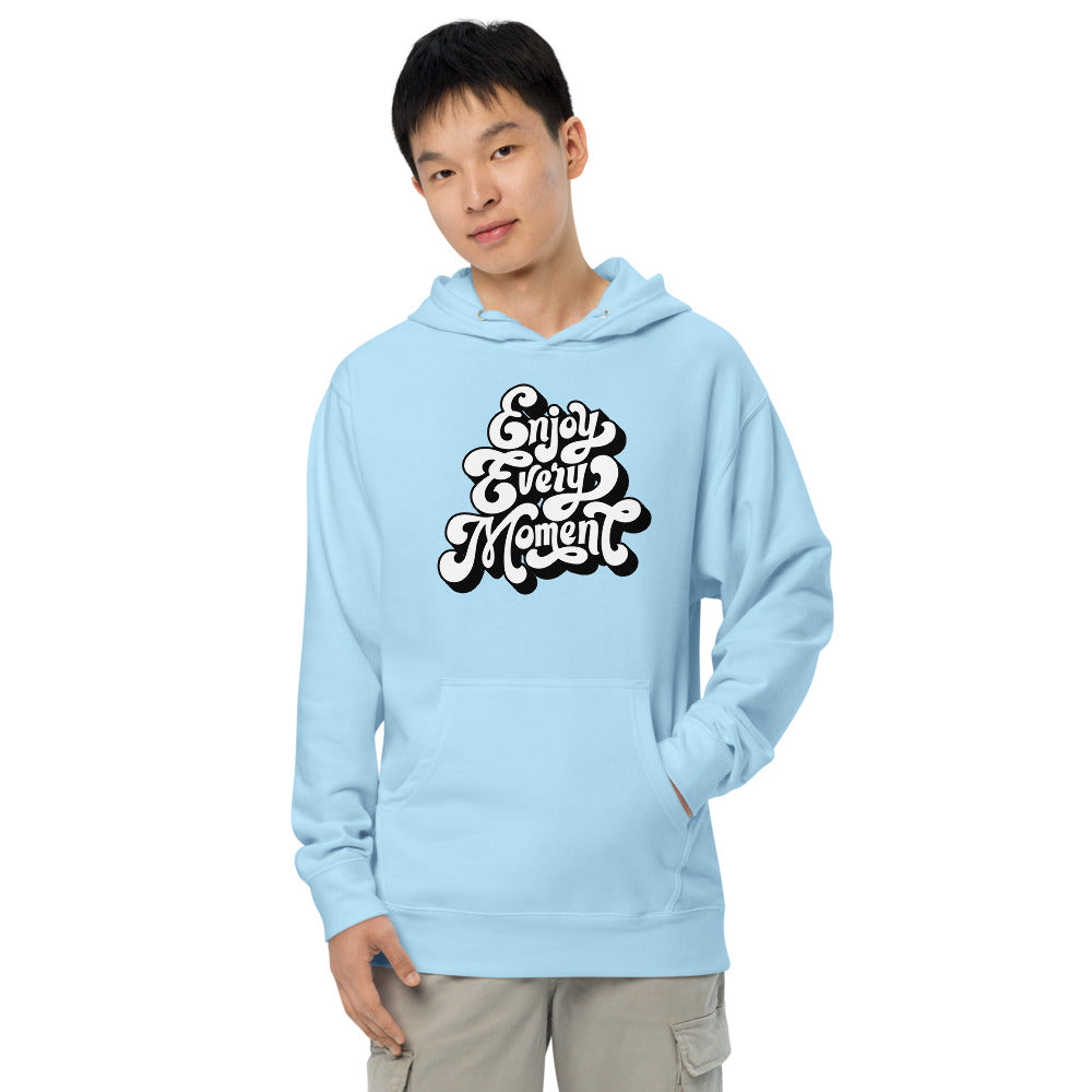 Enjoy every moments white | Unisex Midweight Hoodie | Independent Trading Co. SS4500