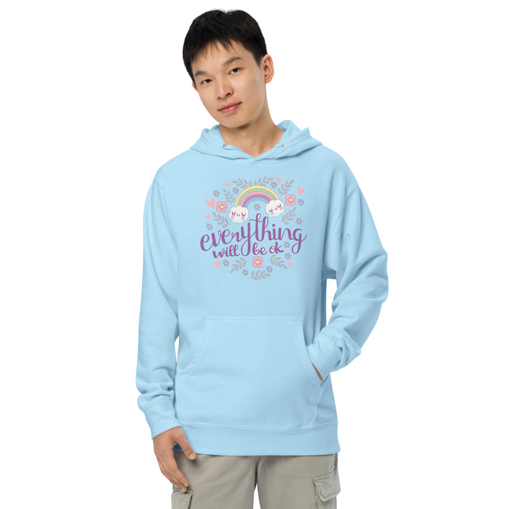 Rainbow - Everything will be ok | Unisex Midweight Hoodie | Independent Trading Co. SS4500