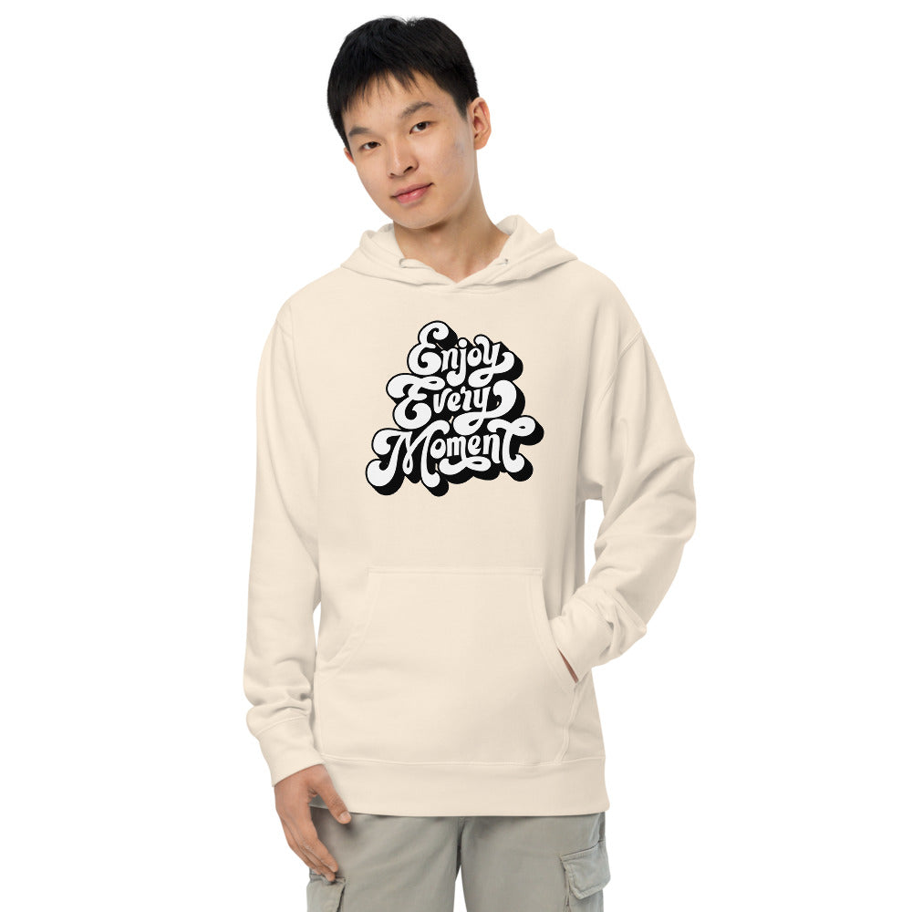 Enjoy every moments white | Unisex Midweight Hoodie | Independent Trading Co. SS4500