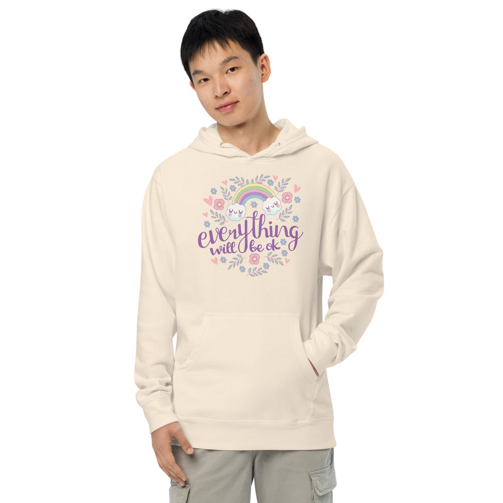 Rainbow - Everything will be ok | Unisex Midweight Hoodie | Independent Trading Co. SS4500