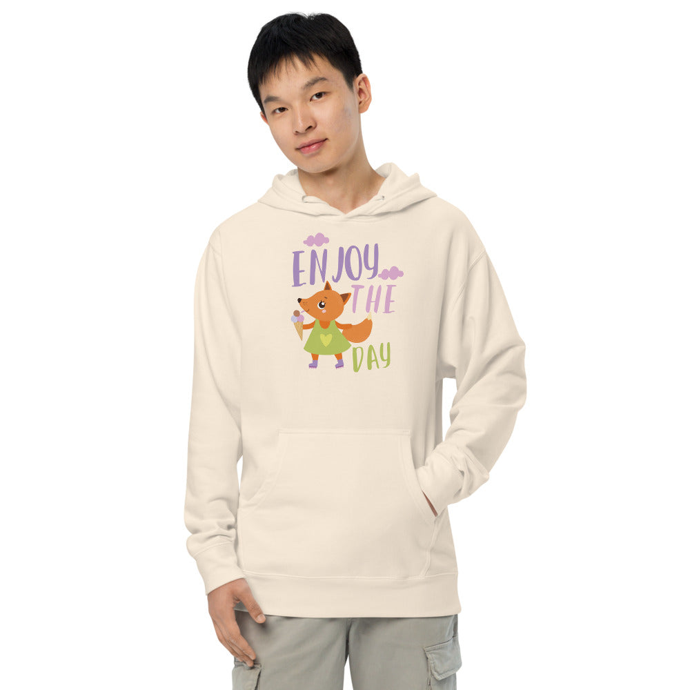 Orange fox - Ẹnoy the day | Unisex Midweight Hoodie | Independent Trading Co. SS4500