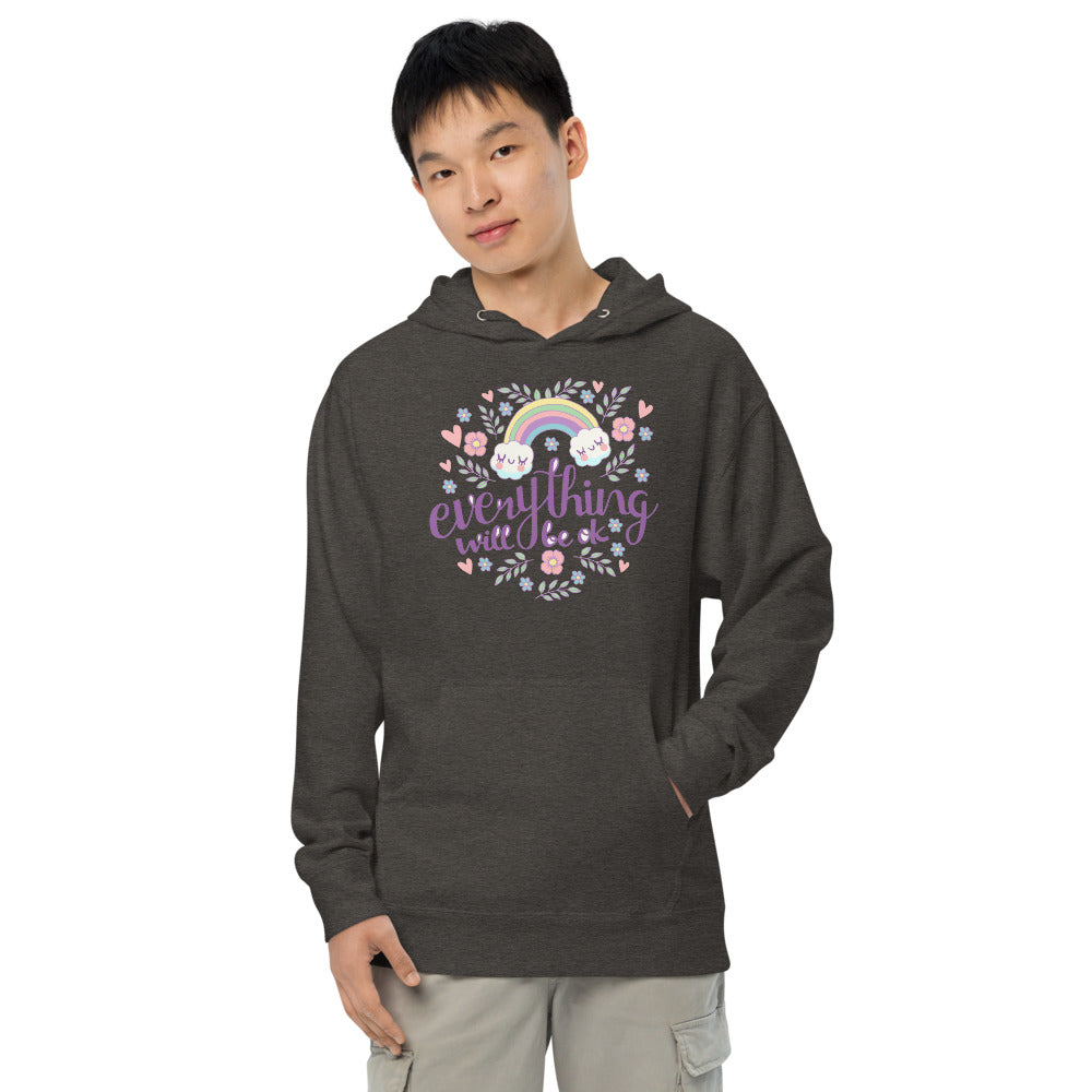 Rainbow - Everything will be ok | Unisex Midweight Hoodie | Independent Trading Co. SS4500