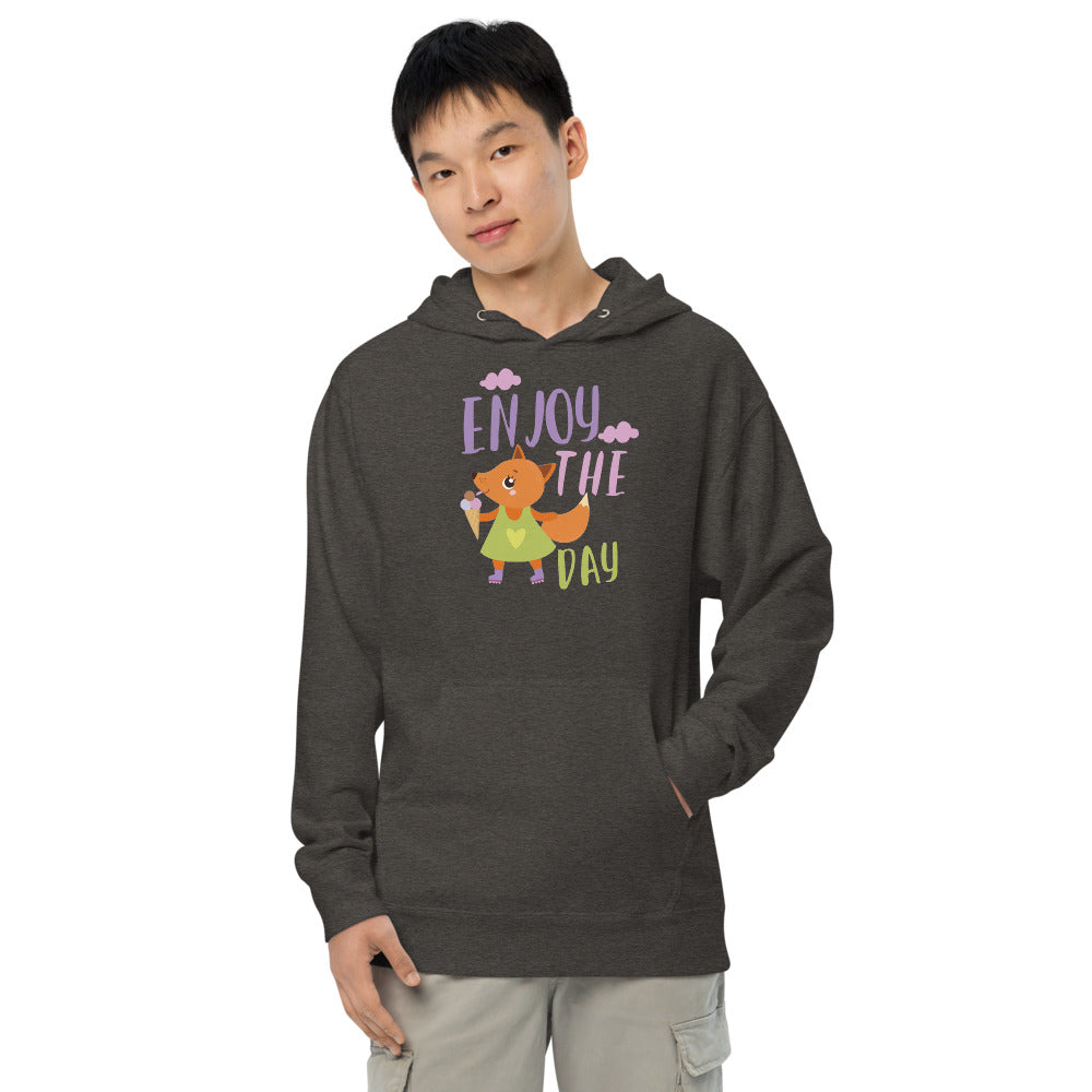 Orange fox - Ẹnoy the day | Unisex Midweight Hoodie | Independent Trading Co. SS4500