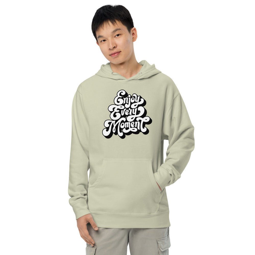 Enjoy every moments white | Unisex Midweight Hoodie | Independent Trading Co. SS4500