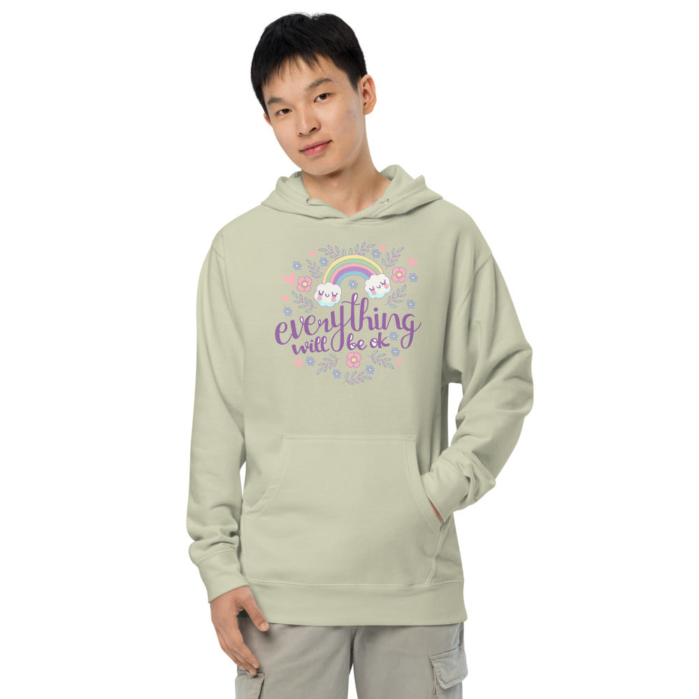 Rainbow - Everything will be ok | Unisex Midweight Hoodie | Independent Trading Co. SS4500