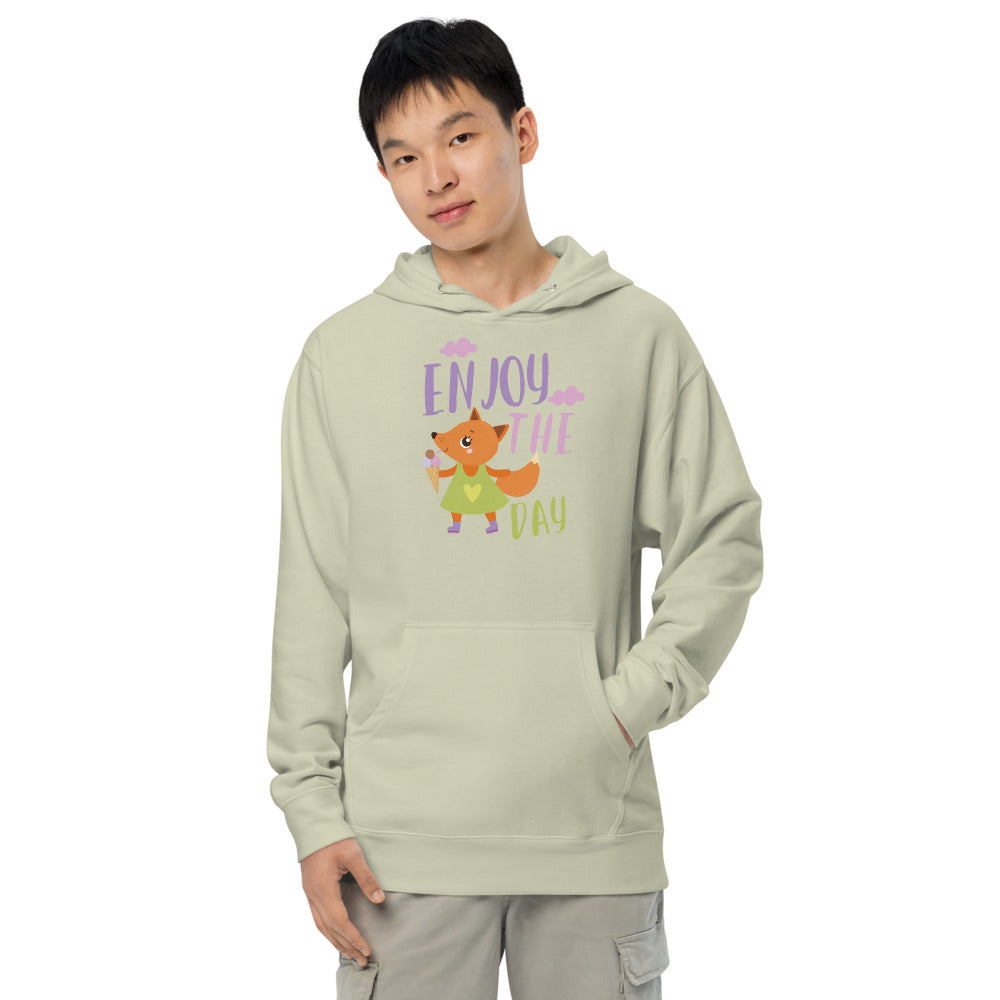 Orange fox - Ẹnoy the day | Unisex Midweight Hoodie | Independent Trading Co. SS4500