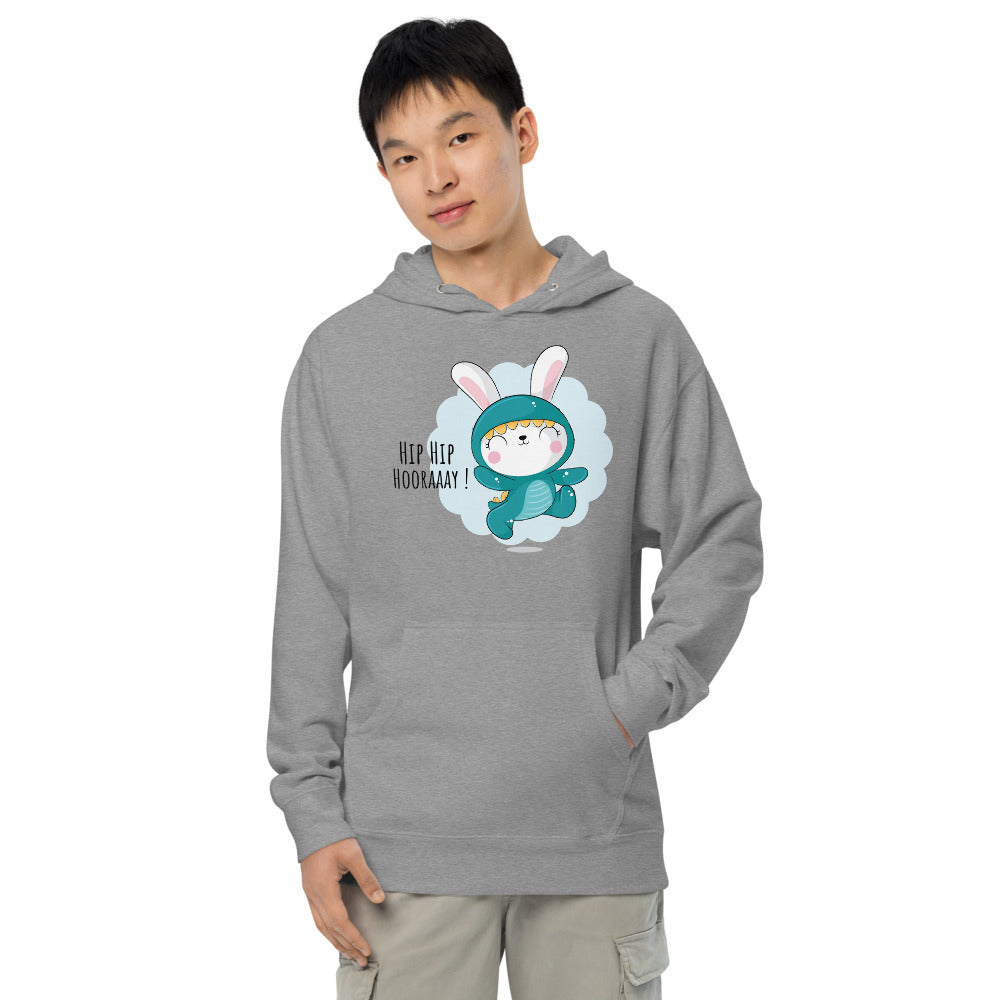 Green rabbit - HIP HIP HOORAAAY | Unisex Midweight Hoodie | Independent Trading Co. SS4500