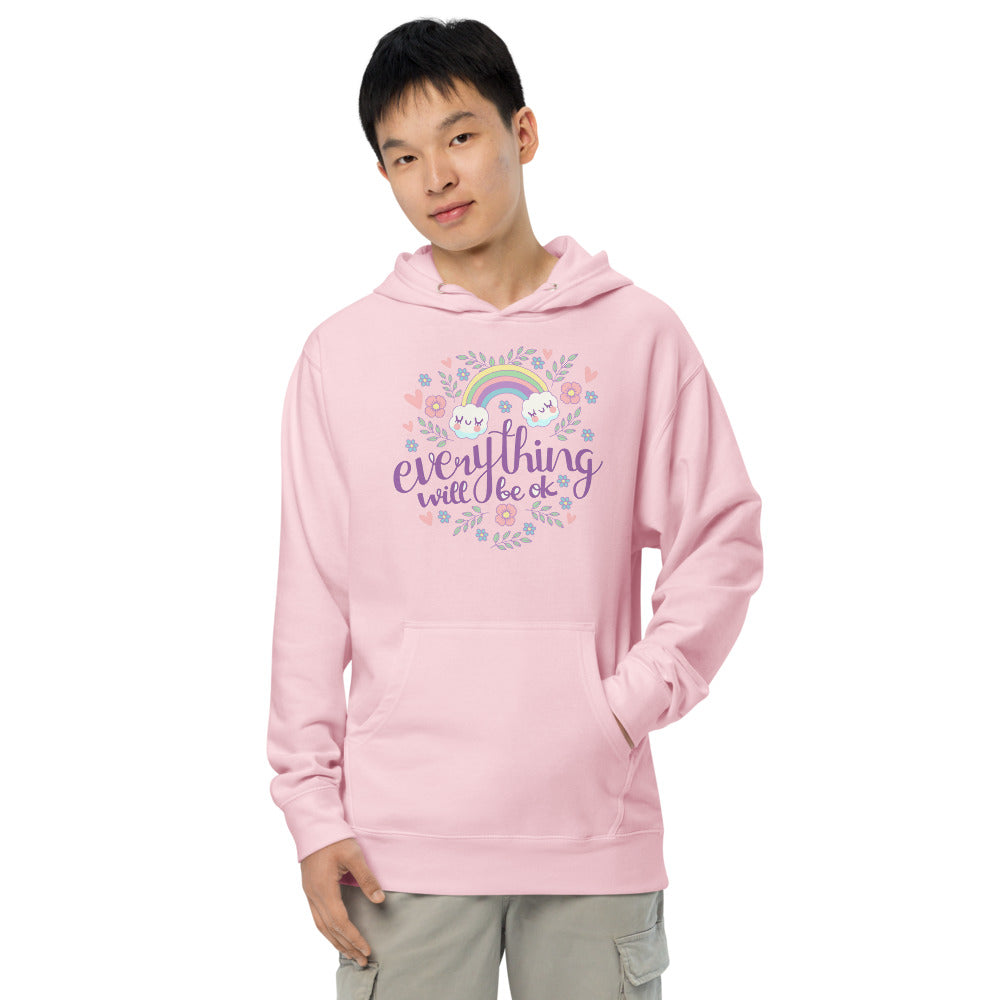 Rainbow - Everything will be ok | Unisex Midweight Hoodie | Independent Trading Co. SS4500