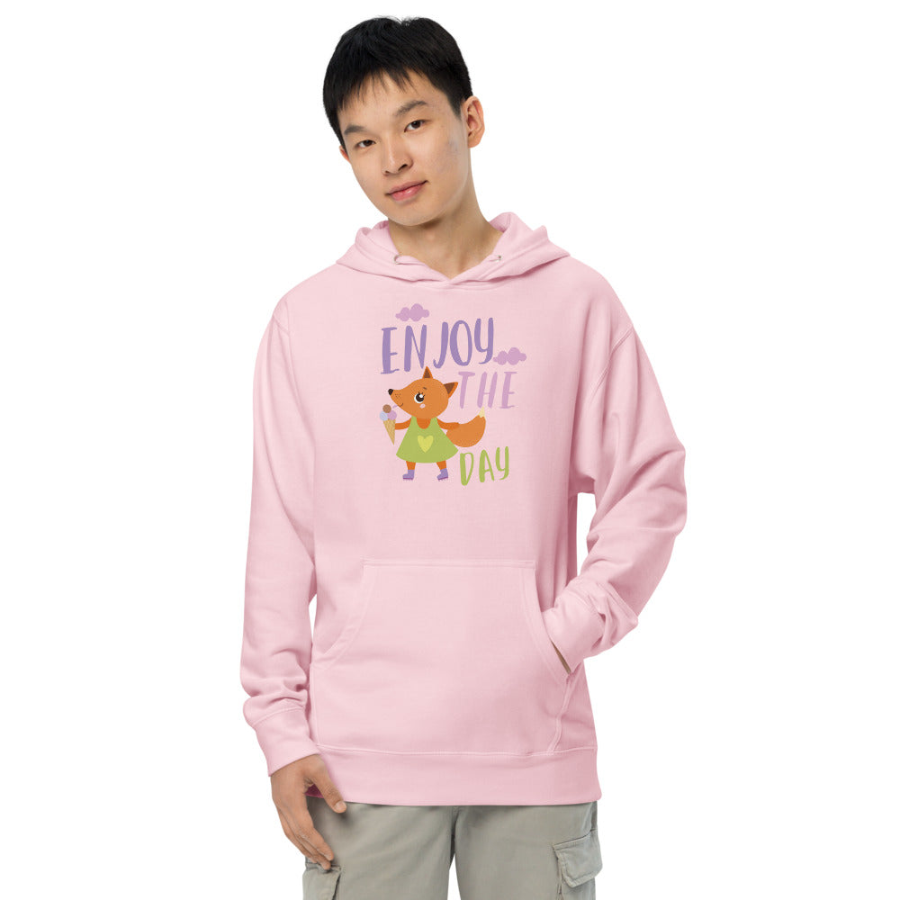 Orange fox - Ẹnoy the day | Unisex Midweight Hoodie | Independent Trading Co. SS4500