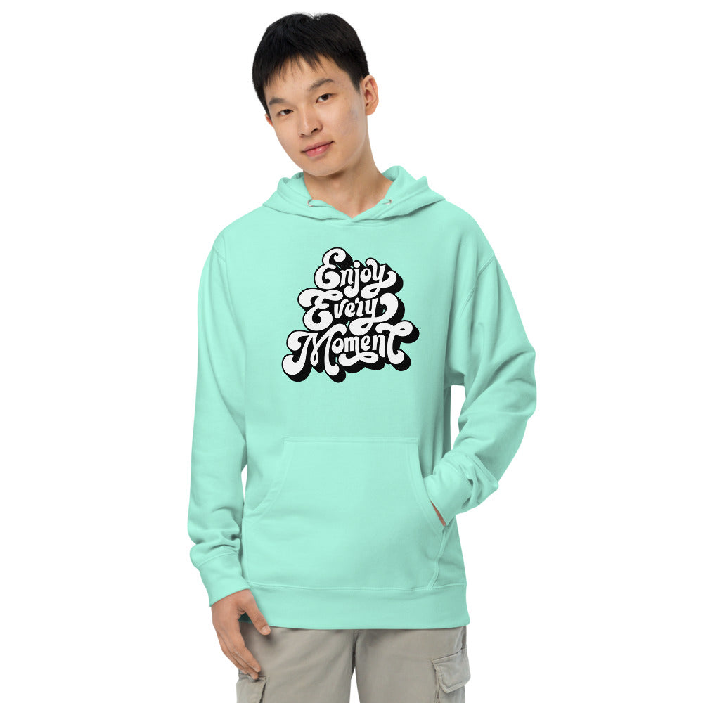 Enjoy every moments white | Unisex Midweight Hoodie | Independent Trading Co. SS4500