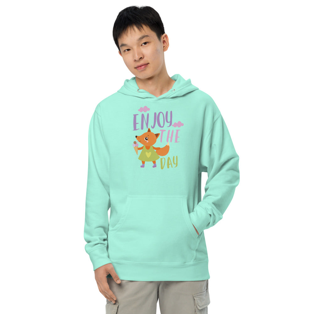 Orange fox - Ẹnoy the day | Unisex Midweight Hoodie | Independent Trading Co. SS4500