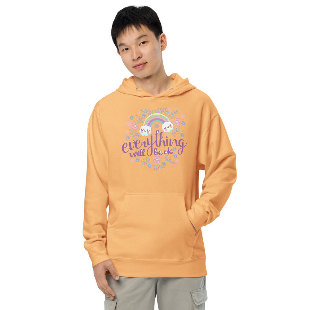 Rainbow - Everything will be ok | Unisex Midweight Hoodie | Independent Trading Co. SS4500