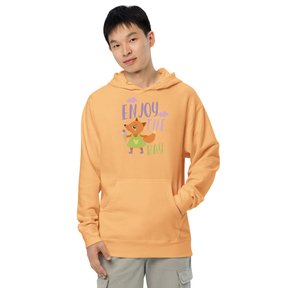 Orange fox - Ẹnoy the day | Unisex Midweight Hoodie | Independent Trading Co. SS4500