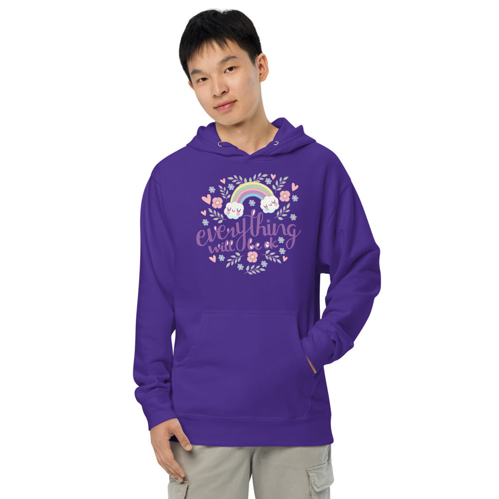Rainbow - Everything will be ok | Unisex Midweight Hoodie | Independent Trading Co. SS4500