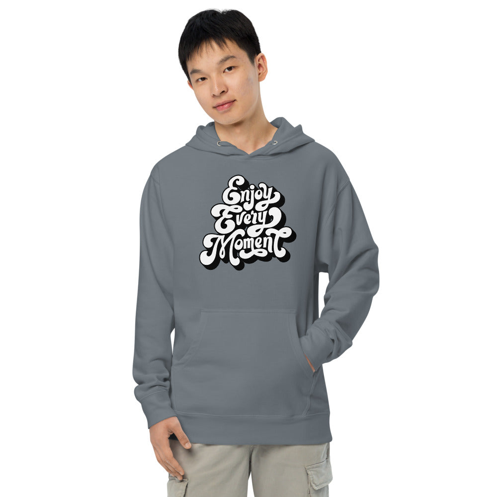 Enjoy every moments white | Unisex Midweight Hoodie | Independent Trading Co. SS4500