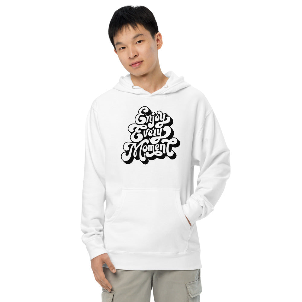 Enjoy every moments white | Unisex Midweight Hoodie | Independent Trading Co. SS4500