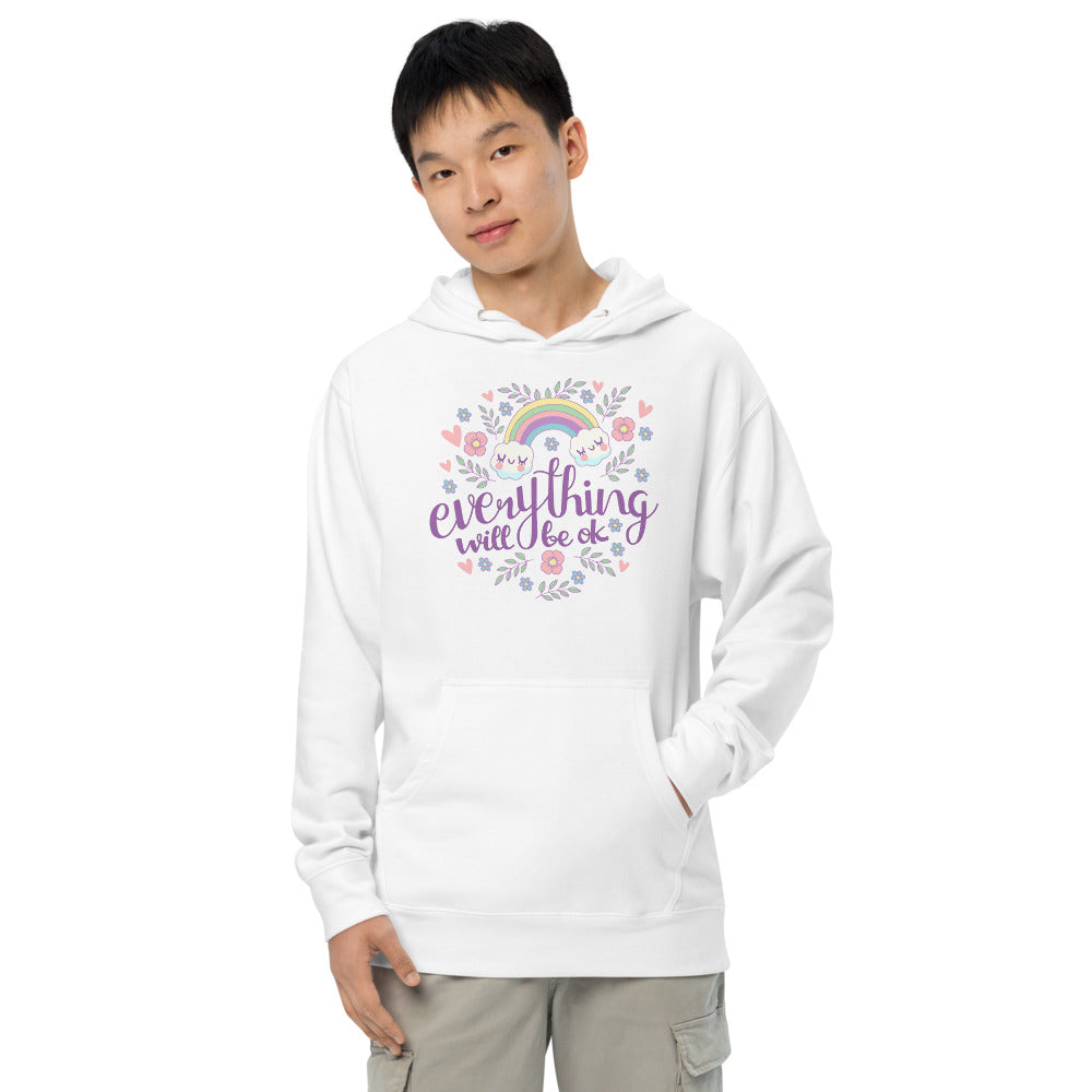 Rainbow - Everything will be ok | Unisex Midweight Hoodie | Independent Trading Co. SS4500