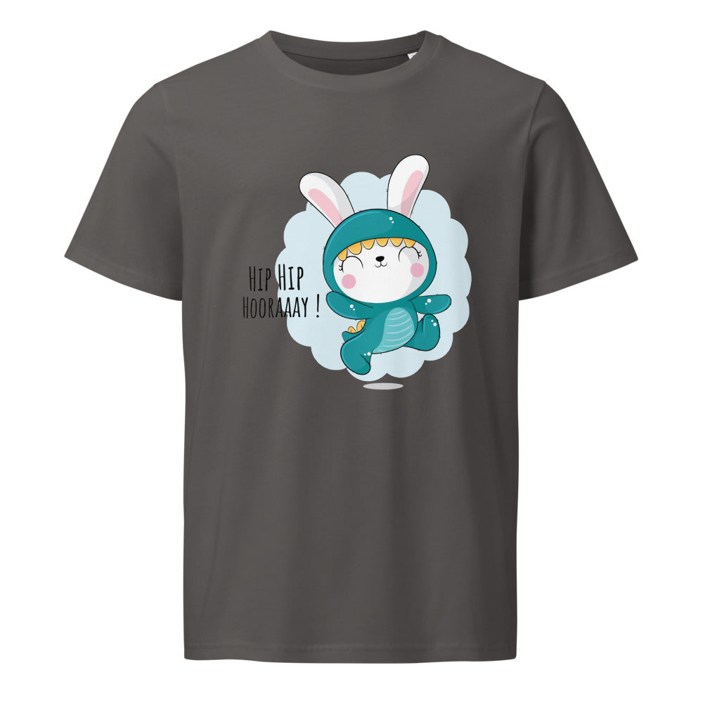 Green rabbit - HIP HIP HOORAAAY | Unisex Organic Mid-Light Crafter T-Shirt | Stanley/Stella SATU007