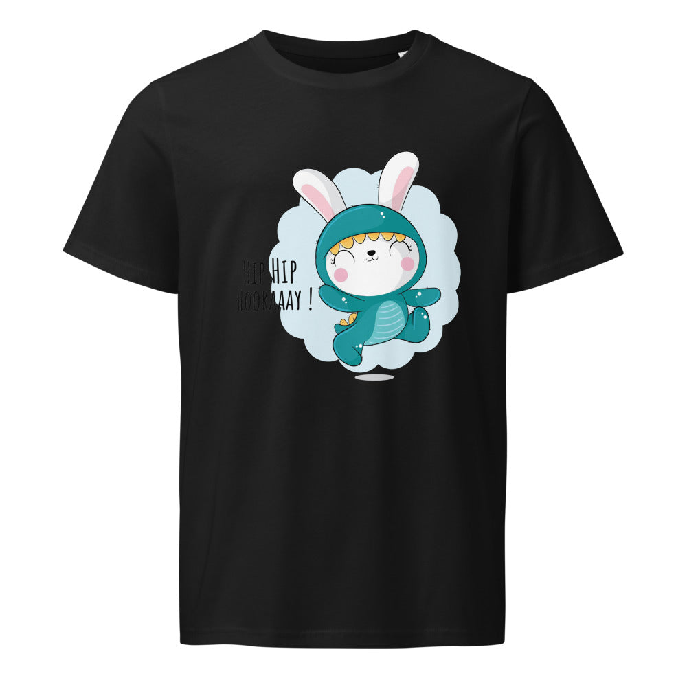 Green rabbit - HIP HIP HOORAAAY | Unisex Organic Mid-Light Crafter T-Shirt | Stanley/Stella SATU007