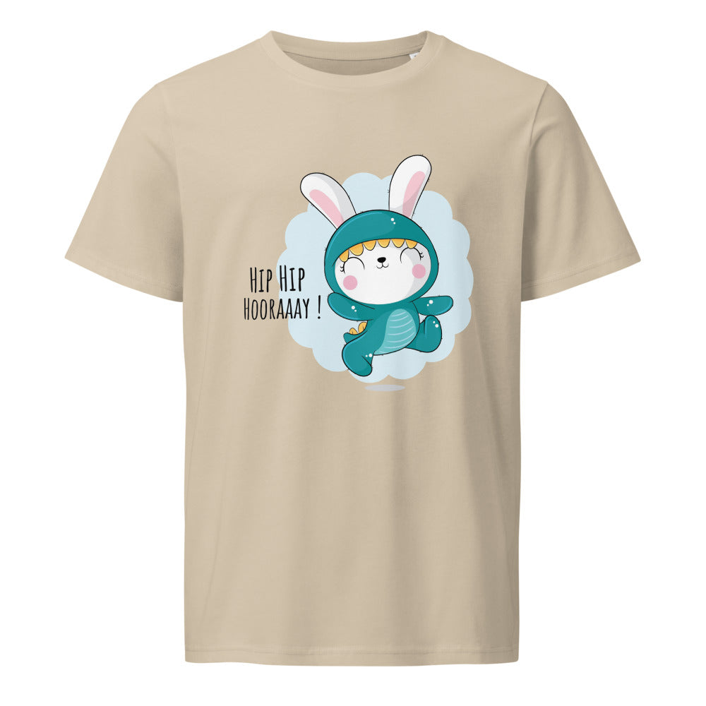 Green rabbit - HIP HIP HOORAAAY | Unisex Organic Mid-Light Crafter T-Shirt | Stanley/Stella SATU007