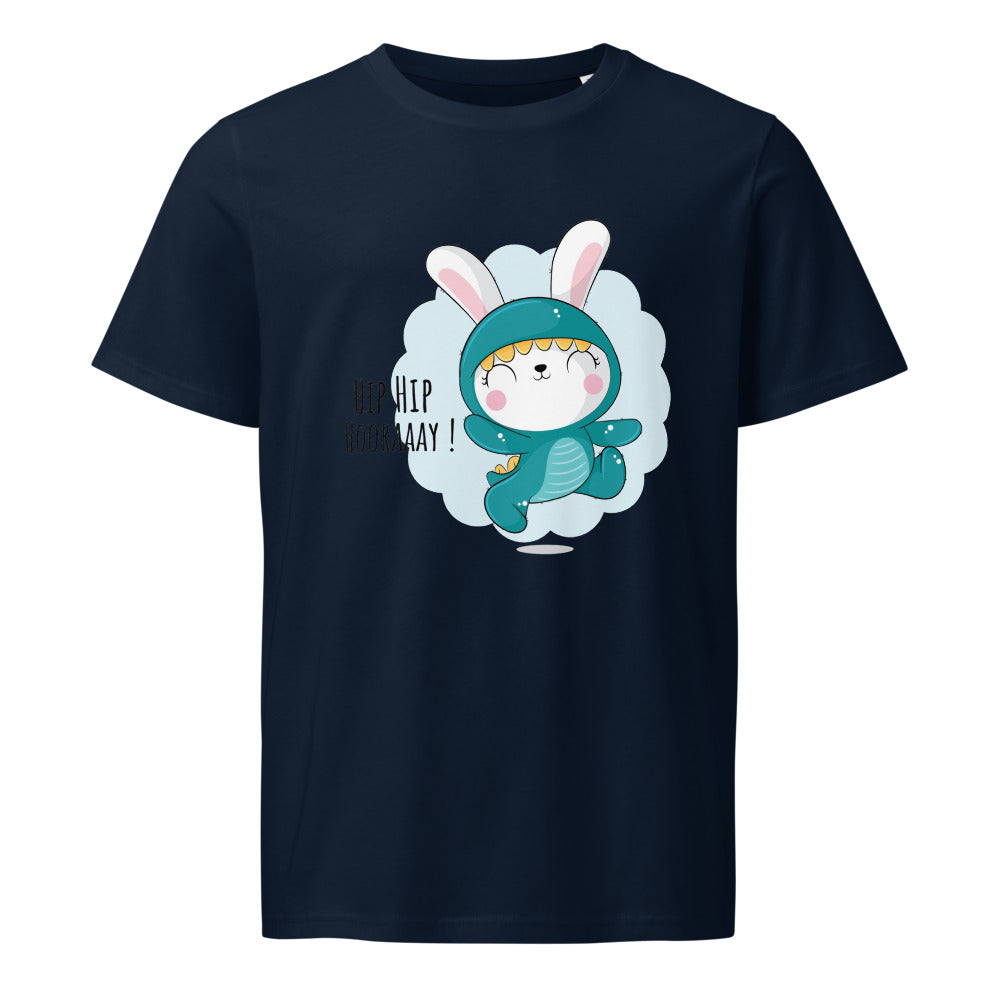 Green rabbit - HIP HIP HOORAAAY | Unisex Organic Mid-Light Crafter T-Shirt | Stanley/Stella SATU007