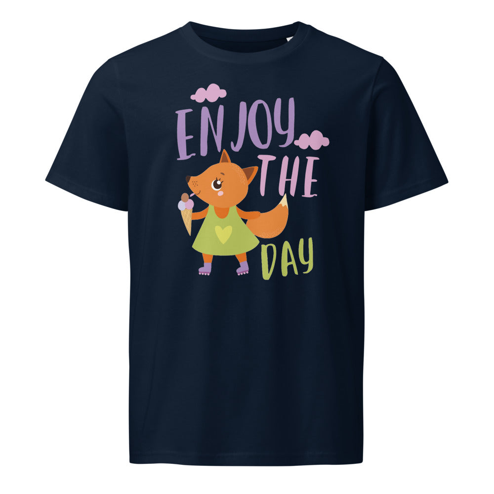 Orange fox - Ẹnoy the day | Unisex Organic Mid-Light Crafter T-Shirt | Stanley/Stella SATU007