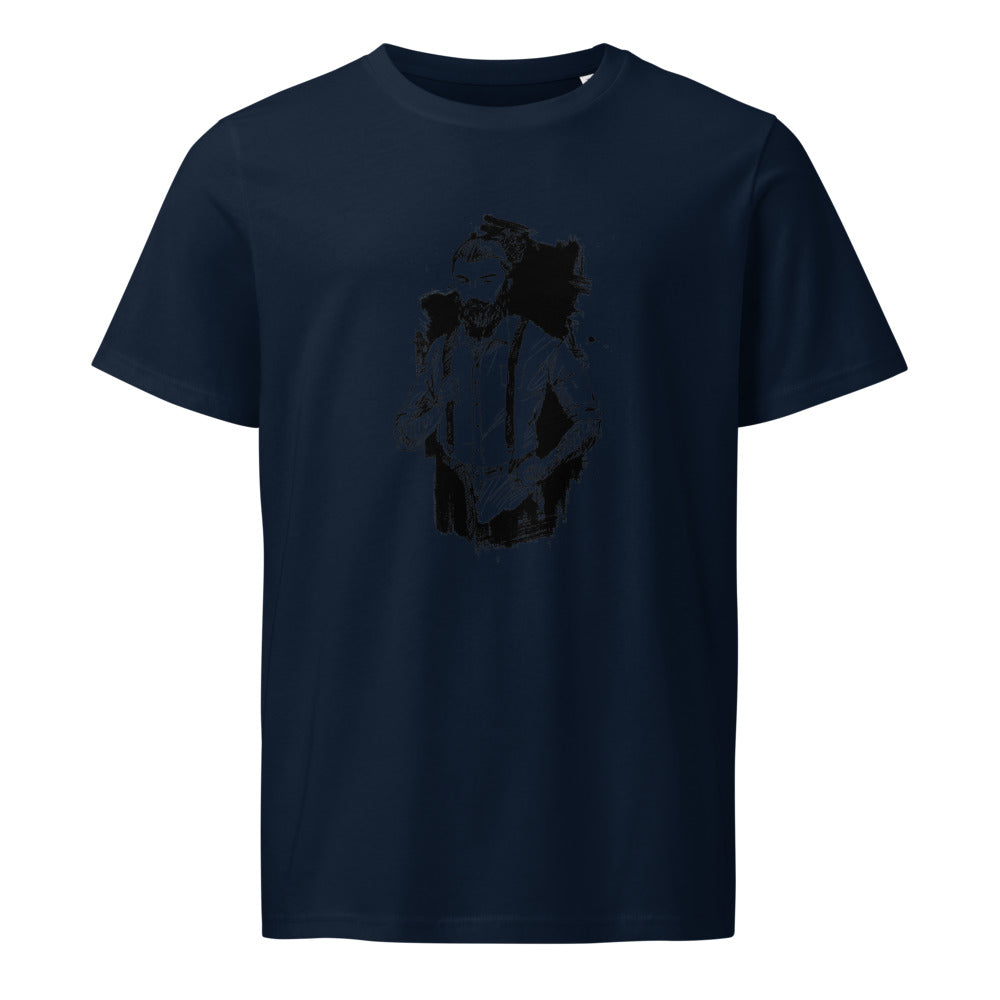 Black & White bearded man suit | Unisex Organic Mid-Light Crafter T-Shirt | Stanley/Stella SATU007