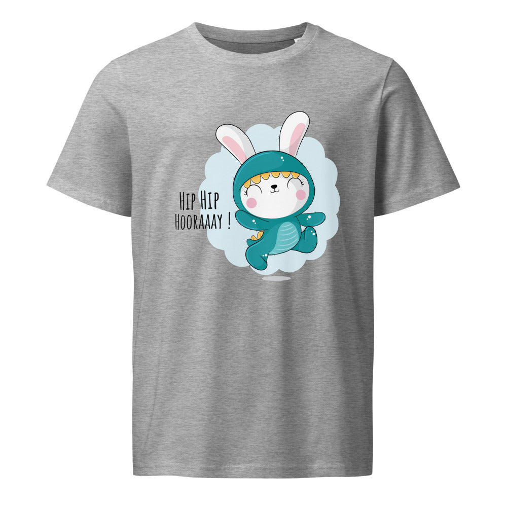 Green rabbit - HIP HIP HOORAAAY | Unisex Organic Mid-Light Crafter T-Shirt | Stanley/Stella SATU007
