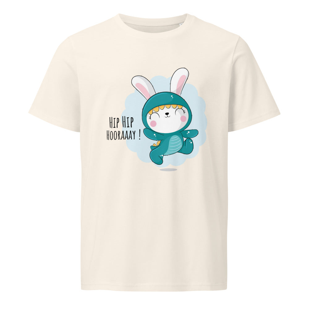 Green rabbit - HIP HIP HOORAAAY | Unisex Organic Mid-Light Crafter T-Shirt | Stanley/Stella SATU007