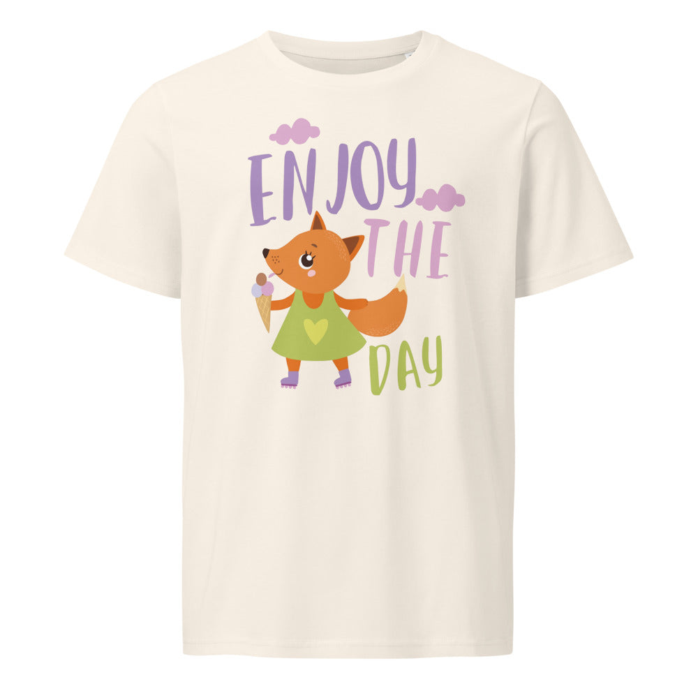 Orange fox - Ẹnoy the day | Unisex Organic Mid-Light Crafter T-Shirt | Stanley/Stella SATU007