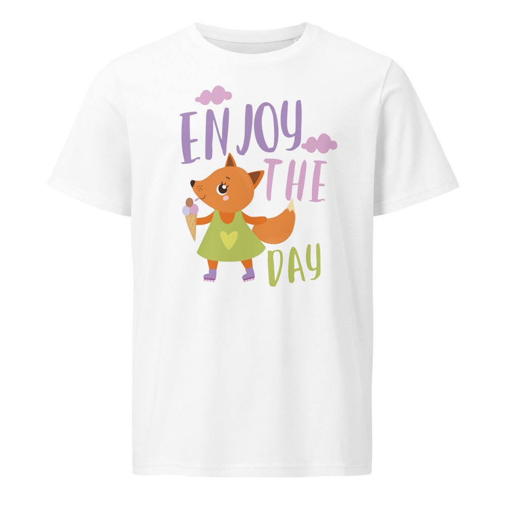 Orange fox - Ẹnoy the day | Unisex Organic Mid-Light Crafter T-Shirt | Stanley/Stella SATU007