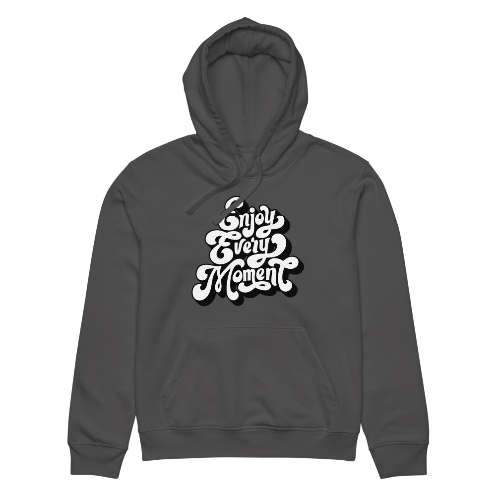 Enjoy every moments white | Unisex Organic Mid-Weight Drummer 2.0 Hoodie | Stanley/Stella SASU009