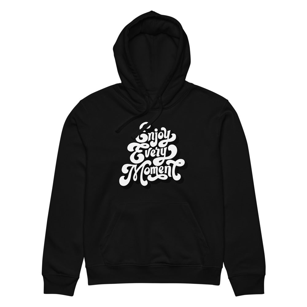 Enjoy every moments white | Unisex Organic Mid-Weight Drummer 2.0 Hoodie | Stanley/Stella SASU009